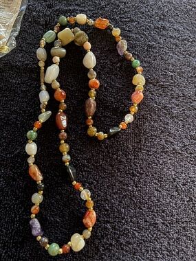 Multicolor Beaded Gemstone Necklace - Women Jewelry